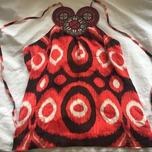 Tory Burch Halter Neck Silk Top Size 4